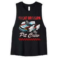 Race Car Birthday Party Racing Family Great Grandpa Pit Crew Women's Racerback Cropped Tank