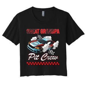 Race Car Birthday Party Racing Family Great Grandpa Pit Crew Women's Crop Top Tee