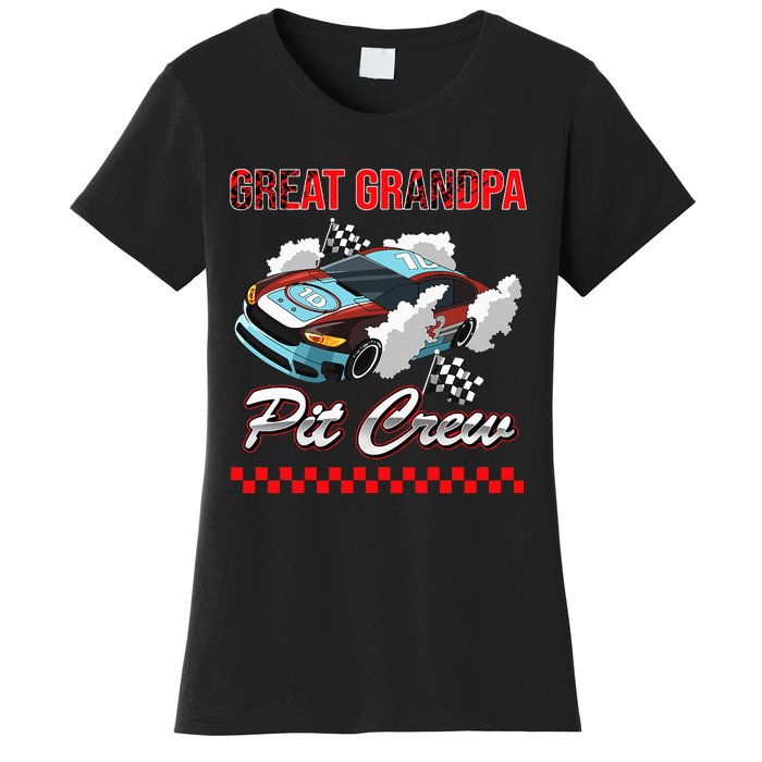 Race Car Birthday Party Racing Family Great Grandpa Pit Crew Women's T-Shirt