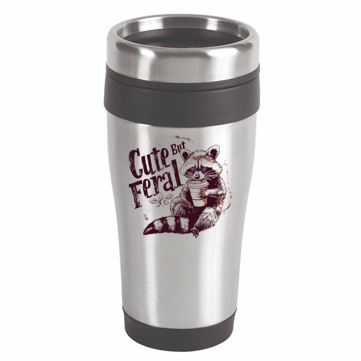 Raccoon Cute But Feral 16oz Travel Tumbler