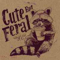 Raccoon Cute But Feral Cotton Canvas Backpack
