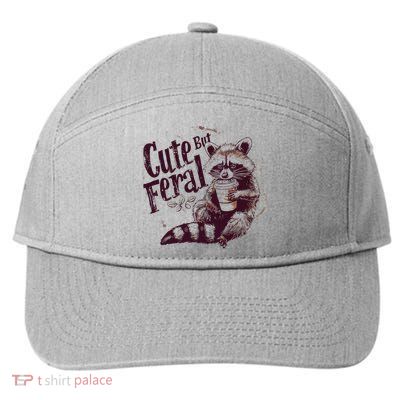 Raccoon Cute But Feral 7-Panel Snapback Hat