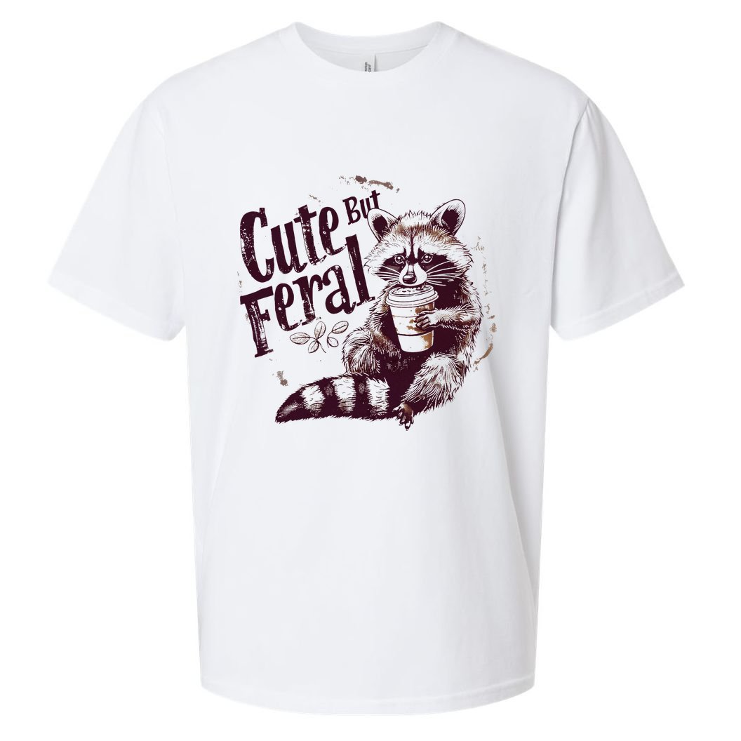 Raccoon Cute But Feral Sueded Cloud Jersey T-Shirt