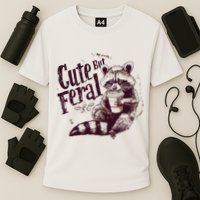Raccoon Cute But Feral Cooling Performance Crew T-Shirt