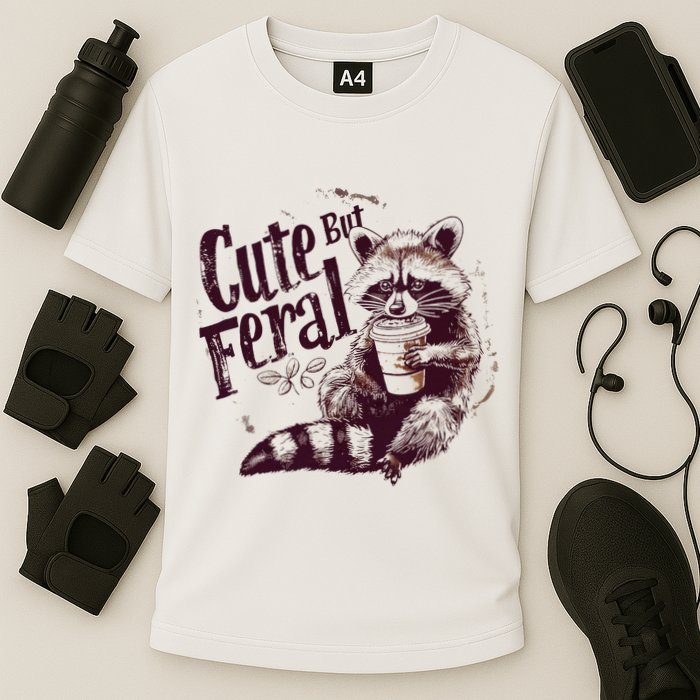 Raccoon Cute But Feral Cooling Performance Crew T-Shirt