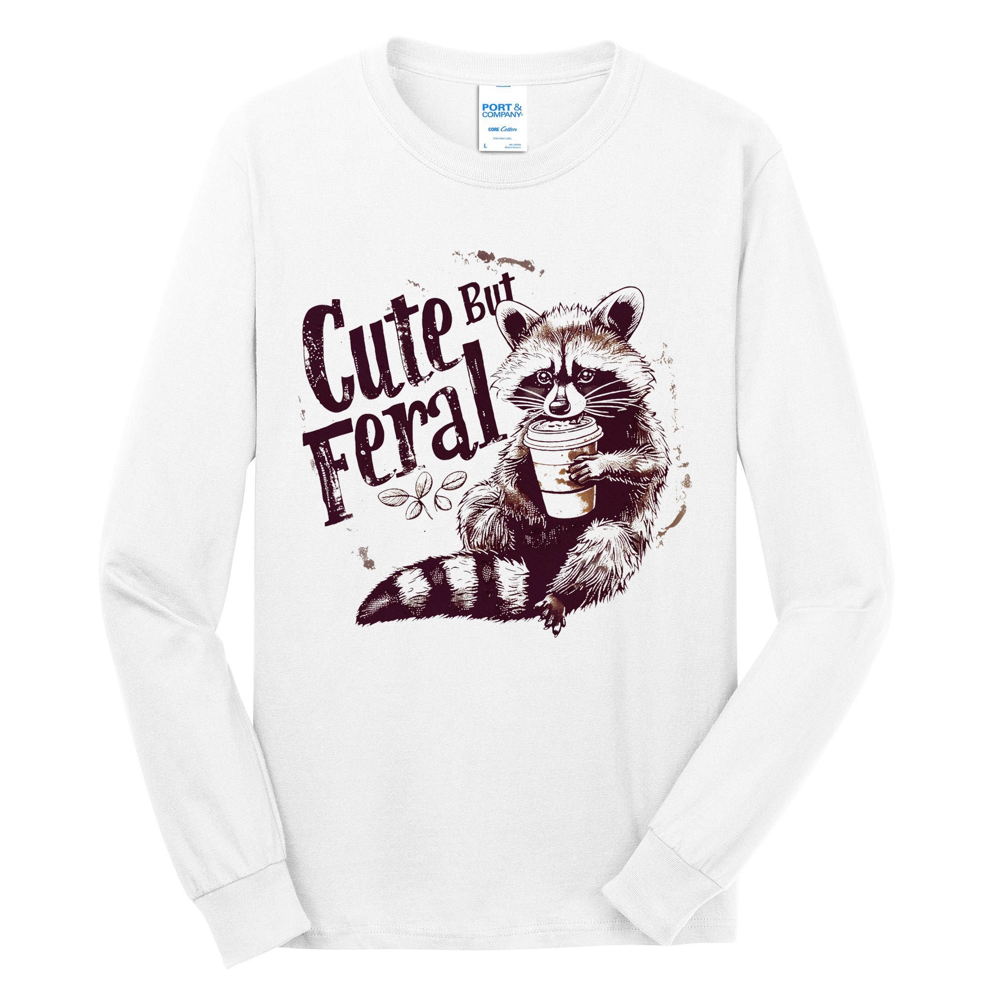 Raccoon Cute But Feral Tall Long Sleeve T-Shirt