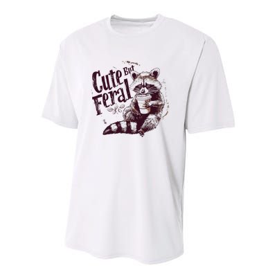 Raccoon Cute But Feral Youth Performance Sprint T-Shirt