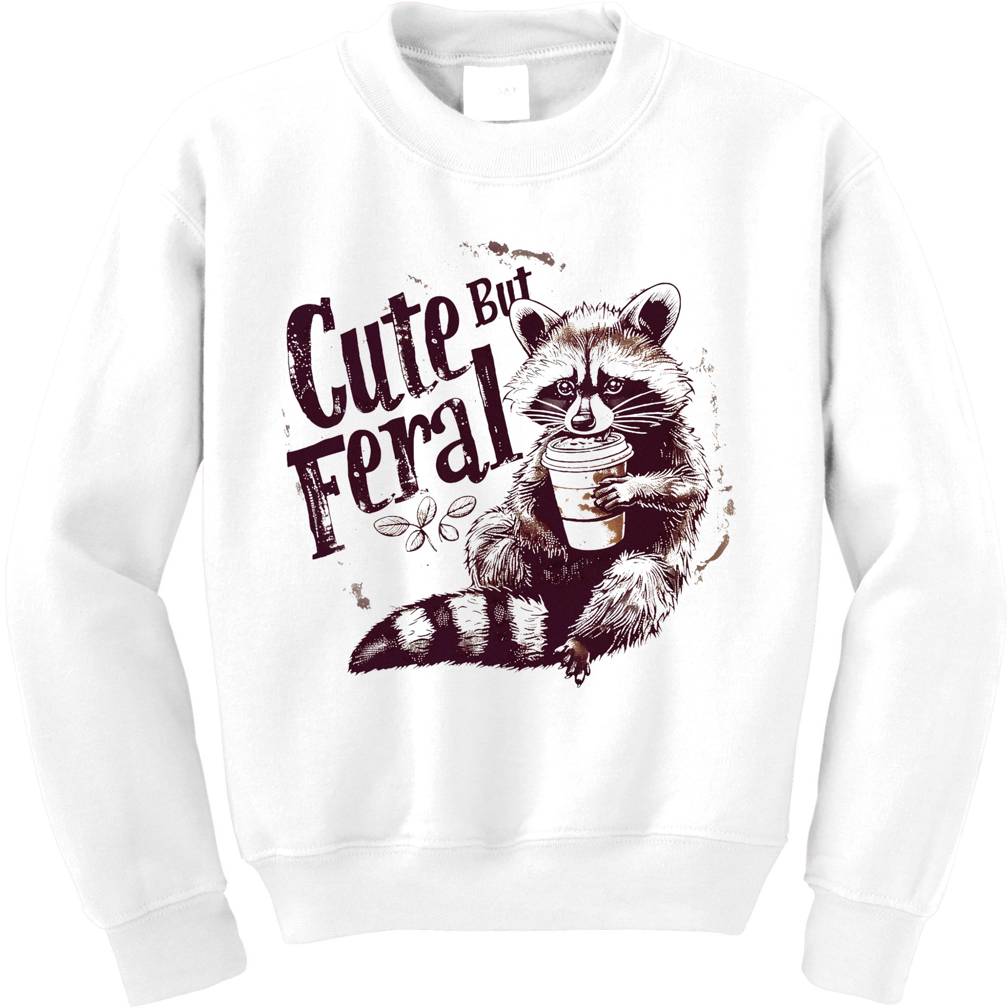 Raccoon Cute But Feral Kids Sweatshirt
