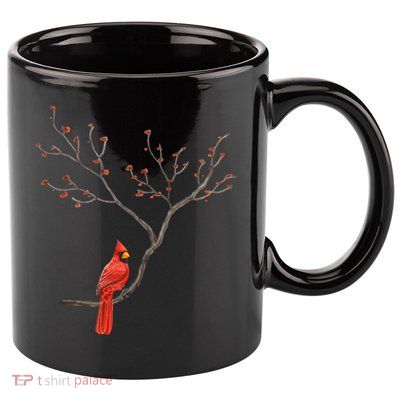 Red Cardinal Bird Lovers Birdwatching Birding Vintage Gift 11oz C Handle Ceramic Mug