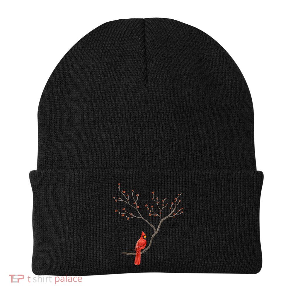Red Cardinal Bird Lovers Birdwatching Birding Vintage Gift Beanie