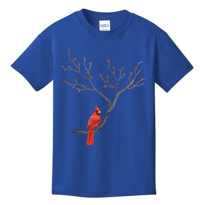 Red Cardinal Bird Lovers Birdwatching Birding Vintage Gift Kids T-Shirt