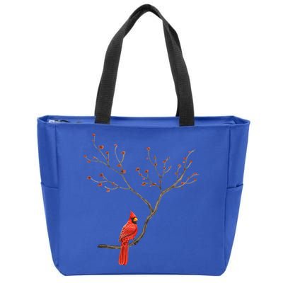 Red Cardinal Bird Lovers Birdwatching Birding Vintage Gift Zip Tote Bag