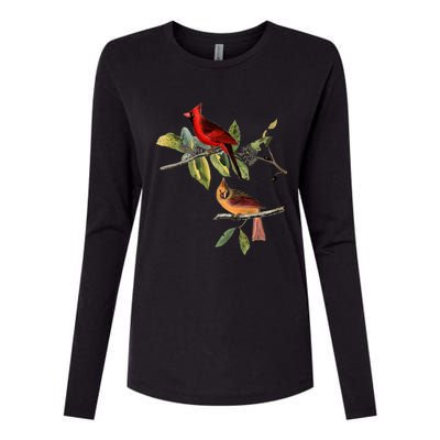 Red Cardinal Bird Male Female Gift For Cardinal Bird Lovers Gift Womens Cotton Relaxed Long Sleeve T-Shirt