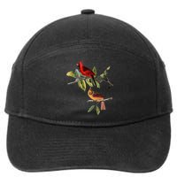 Red Cardinal Bird Male Female Gift For Cardinal Bird Lovers Gift 7-Panel Snapback Hat
