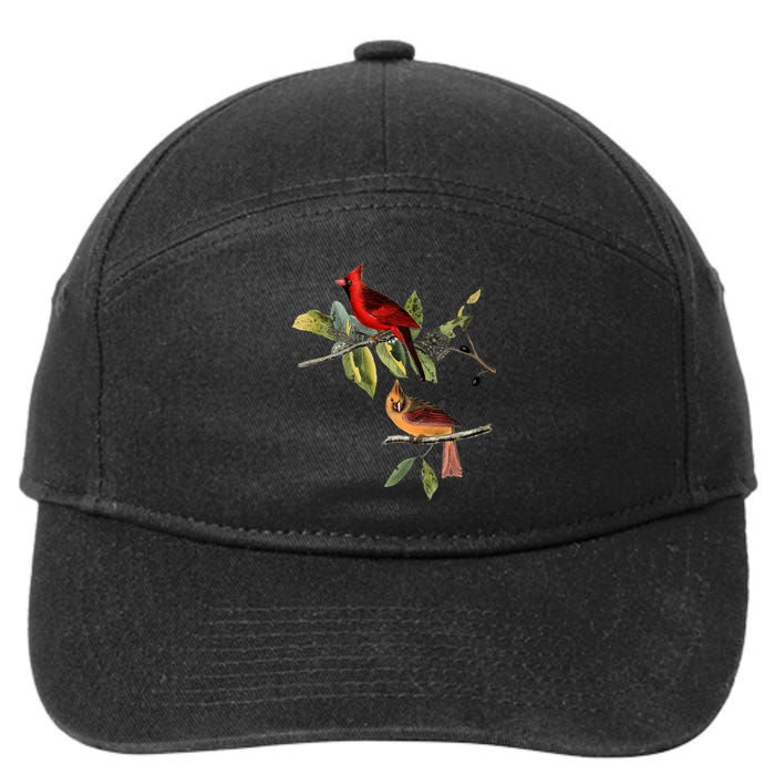 Red Cardinal Bird Male Female Gift For Cardinal Bird Lovers Gift 7-Panel Snapback Hat