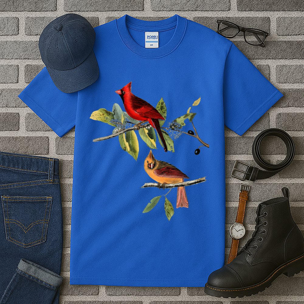 Red Cardinal Bird Male Female Gift For Cardinal Bird Lovers Gift Tall T-Shirt