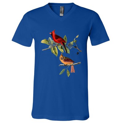 Red Cardinal Bird Male Female Gift For Cardinal Bird Lovers Gift V-Neck T-Shirt