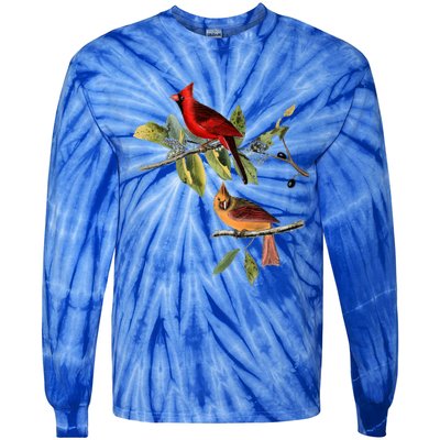 Red Cardinal Bird Male Female Gift For Cardinal Bird Lovers Gift Tie-Dye Long Sleeve Shirt