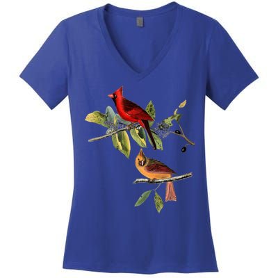Red Cardinal Bird Male Female Gift For Cardinal Bird Lovers Gift Women's V-Neck T-Shirt