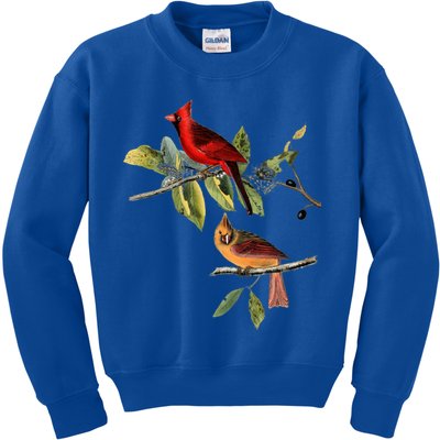 Red Cardinal Bird Male Female Gift For Cardinal Bird Lovers Gift Kids Sweatshirt