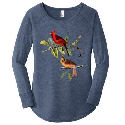 Red Cardinal Bird Male Female Gift For Cardinal Bird Lovers Gift Women's Perfect Tri Tunic Long Sleeve Shirt