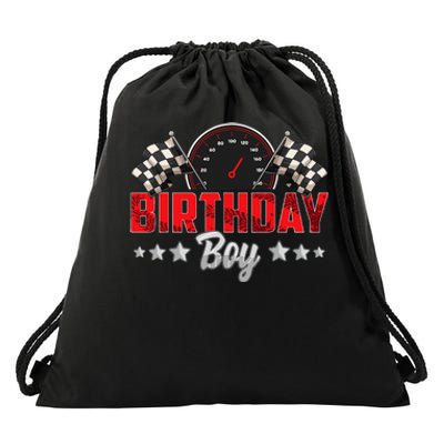 Race Car Birthday Party Racing Family Birthday Boy Pit Crew Drawstring Bag