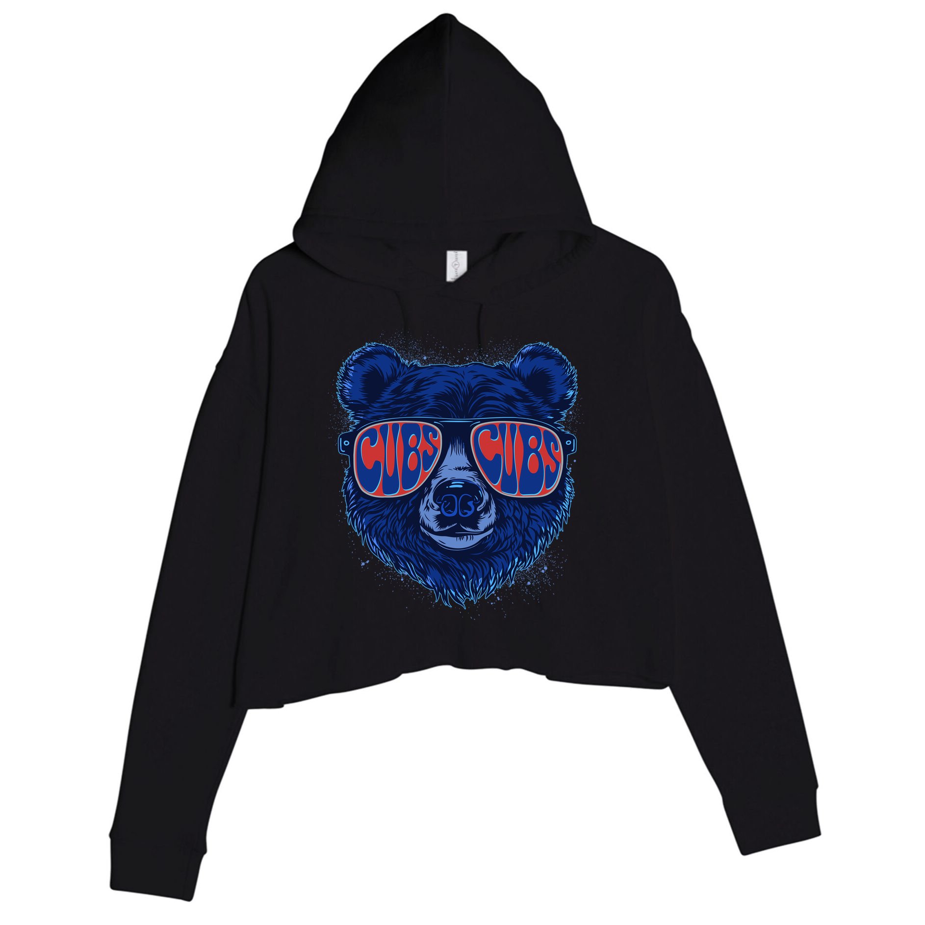 Retro Cubs Baseball Sports Fan Crop Fleece Hoodie
