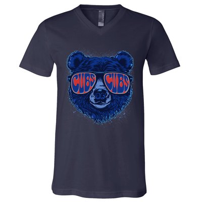 Retro Cubs Baseball Sports Fan V-Neck T-Shirt