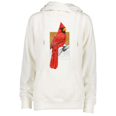 Red Cardinal Bird Watcher Bird Watching Vintage Nature Bird Womens Funnel Neck Pullover Hood
