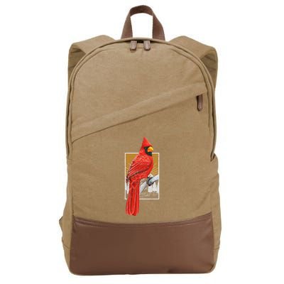 Red Cardinal Bird Watcher Bird Watching Vintage Nature Bird Cotton Canvas Backpack