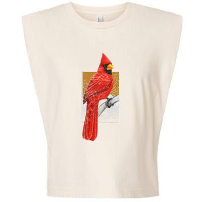 Red Cardinal Bird Watcher Bird Watching Vintage Nature Bird Garment-Dyed Women's Muscle Tee