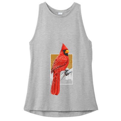 Red Cardinal Bird Watcher Bird Watching Vintage Nature Bird Ladies PosiCharge Tri-Blend Wicking Tank