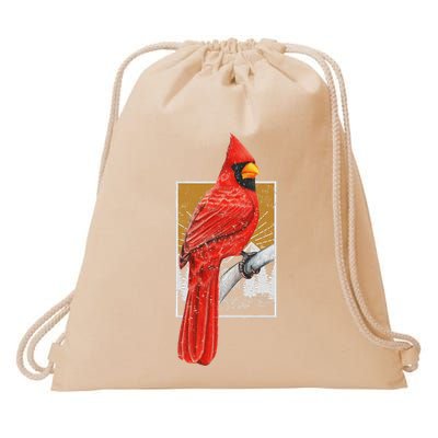 Red Cardinal Bird Watcher Bird Watching Vintage Nature Bird Drawstring Bag