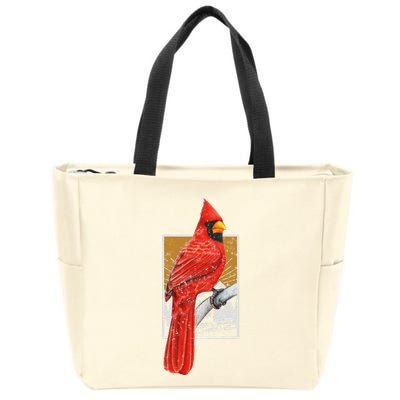Red Cardinal Bird Watcher Bird Watching Vintage Nature Bird Zip Tote Bag