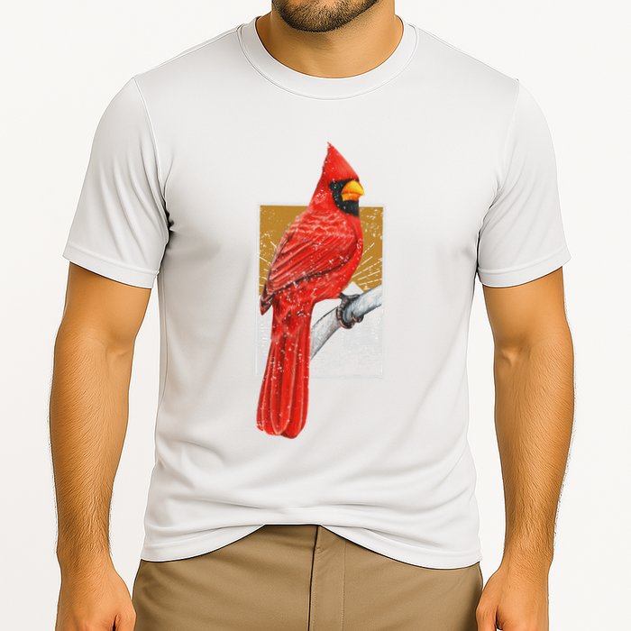 Red Cardinal Bird Watcher Bird Watching Vintage Nature Bird Performance Shirt