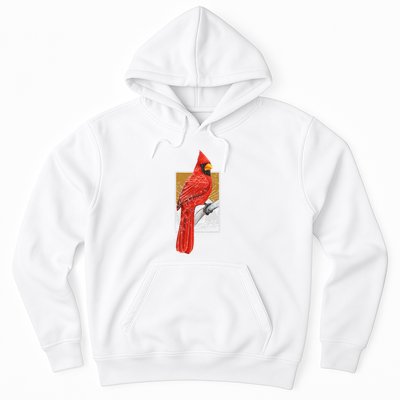 Red Cardinal Bird Watcher Bird Watching Vintage Nature Bird Hoodie
