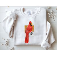 Red Cardinal Bird Watcher Bird Watching Vintage Nature Bird Sweatshirt