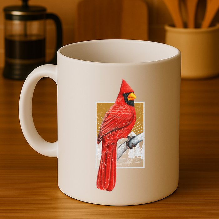 Red Cardinal Bird Watcher Bird Watching Vintage Nature Bird Mug