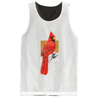 Red Cardinal Bird Watcher Bird Watching Vintage Nature Bird Mesh Reversible Basketball Jersey Tank