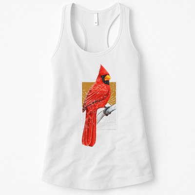 Red Cardinal Bird Watcher Bird Watching Vintage Nature Bird Womens Tank Top
