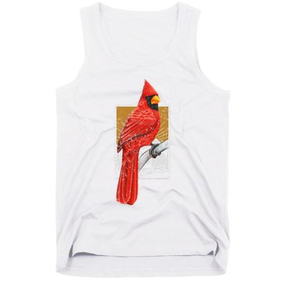 Red Cardinal Bird Watcher Bird Watching Vintage Nature Bird Tank Top
