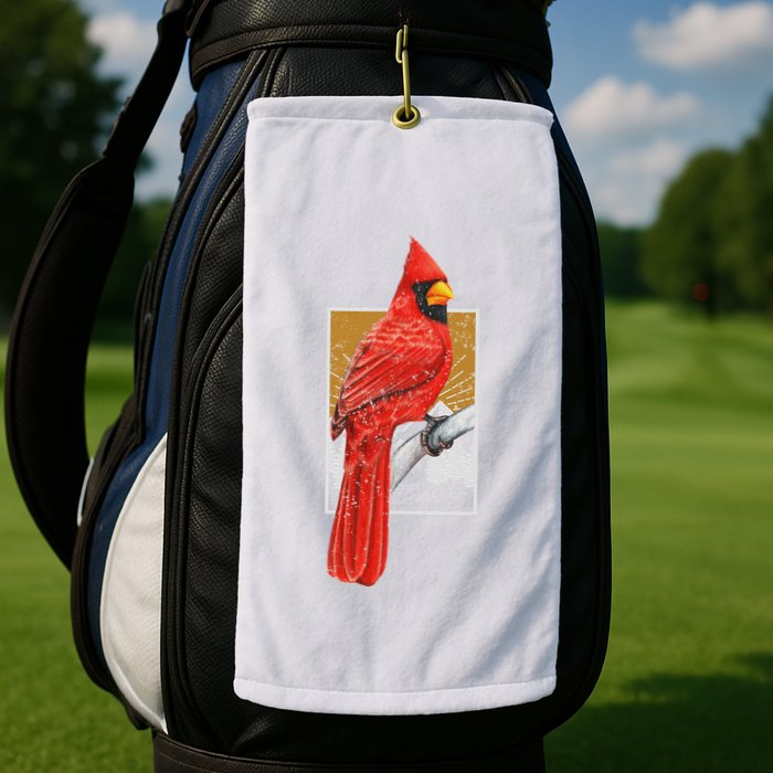 Red Cardinal Bird Watcher Bird Watching Vintage Nature Bird Golf Towel