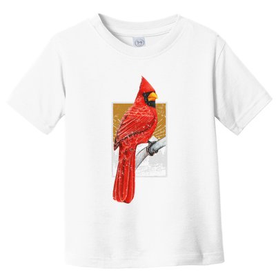 Red Cardinal Bird Watcher Bird Watching Vintage Nature Bird Toddler T-Shirt