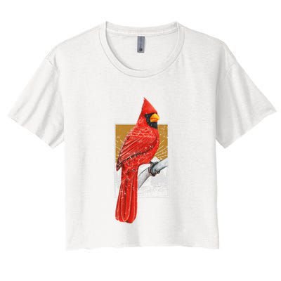 Red Cardinal Bird Watcher Bird Watching Vintage Nature Bird Crop Top