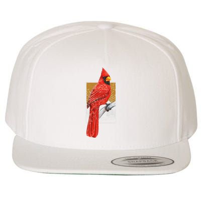 Red Cardinal Bird Watcher Bird Watching Vintage Nature Bird Wool Snapback Cap