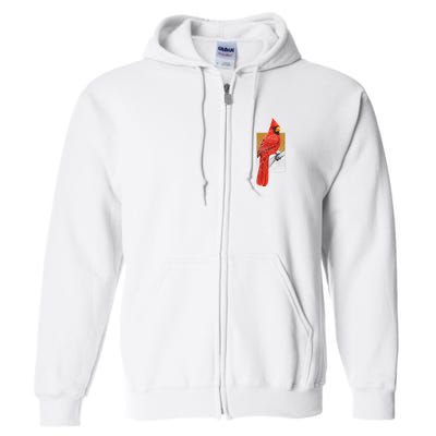 Red Cardinal Bird Watcher Bird Watching Vintage Nature Bird Full Zip Hoodie