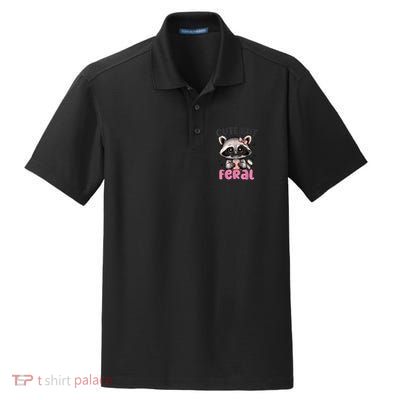 Raccoon Cute But Feral Girl Funny Raccoon Lover Dry Zone Grid Polo
