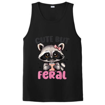 Raccoon Cute But Feral Girl Funny Raccoon Lover PosiCharge Competitor Tank
