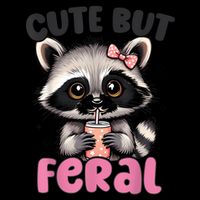 Raccoon Cute But Feral Girl Funny Raccoon Lover Zip Tote Bag