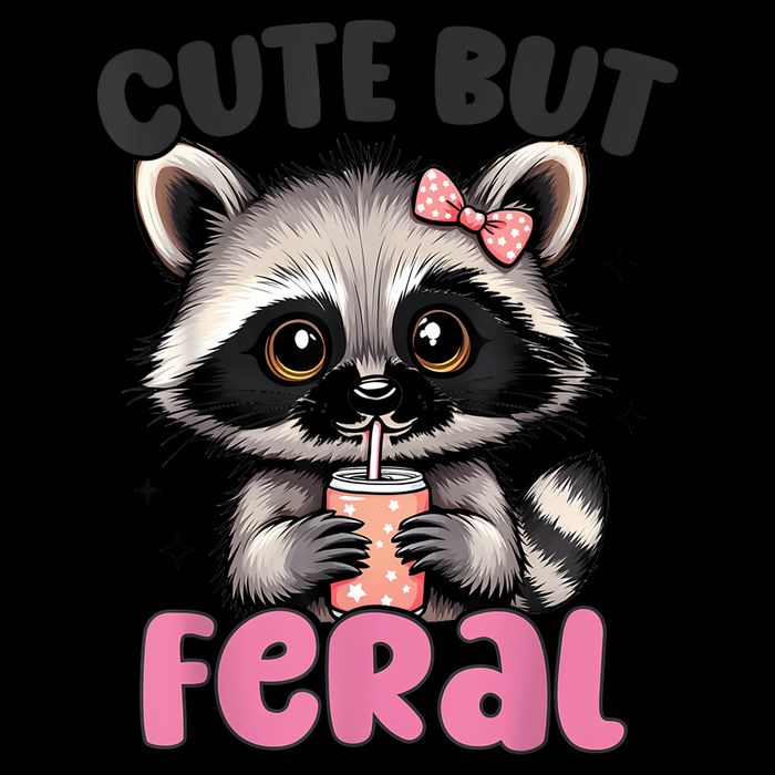 Raccoon Cute But Feral Girl Funny Raccoon Lover Zip Tote Bag